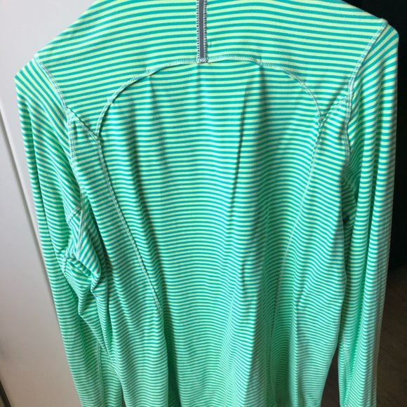Lululemon Half-Zip Mint and Lime Striped Pullover - Picture 4 of 4